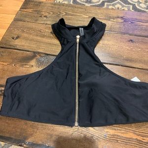 Front zip bikini top